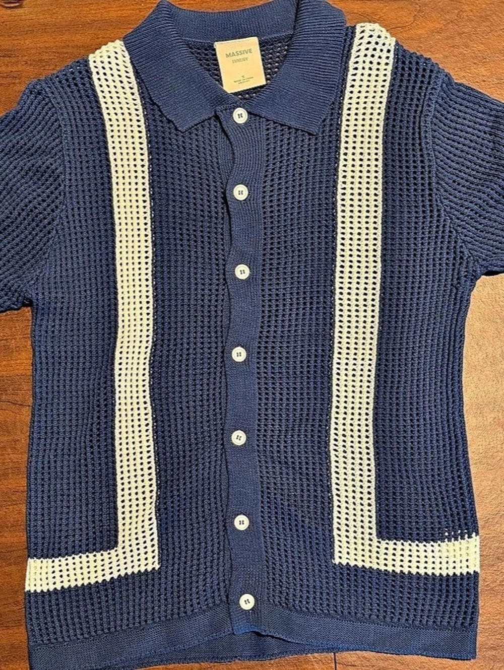 Massive Luxury Men'Small Cotton Color Block Polo Size Small Like New